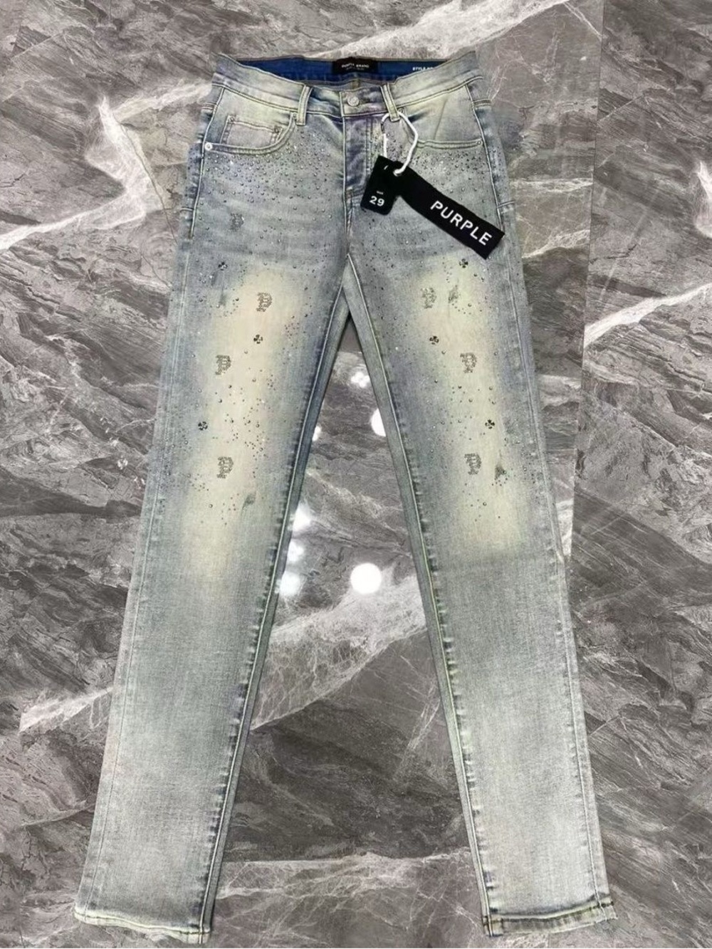 Washed Slim mens Jeans - Light Blue